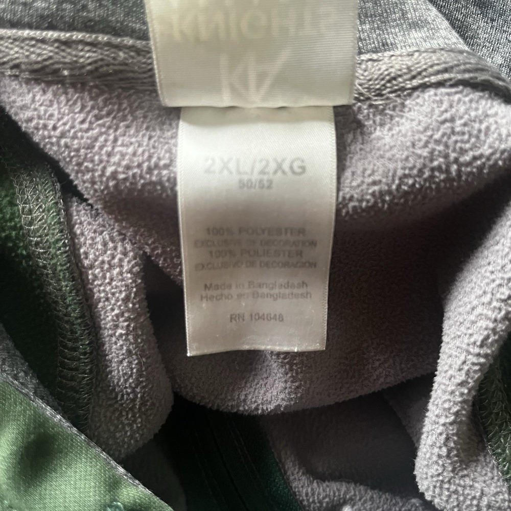 Knights Apparel Michigan State Spartans Mens 2XL Full Zip Hoodie Gray Green FLAW - Picture 11 of 16